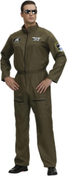Picture of Flight Suits for Men Fighter Pilot Costume Halloween Costume Green Jumpsuit