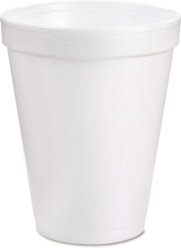 Picture of Foam Drink Cups, 8oz, White, 25/Bag, 40 Bags/Carton