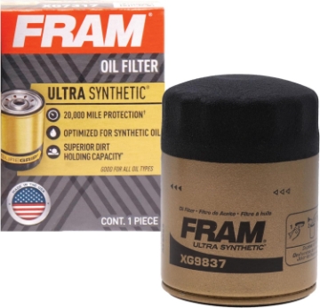 Picture of FRAM Ultra Synthetic XG9837 20K Mile Change Automotive Replacement Engine Oil Filter for Synthetic Oil Changes, Premium Vehicle Engine Protection Oil Filter for Select Vehicle Model Years