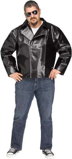 Picture of Fun World Men's Plus-Size Rock 'N' Roll Jacket Plus Size Adult Costume, Black, Plus Size up to 6'2" / 300 lbs.