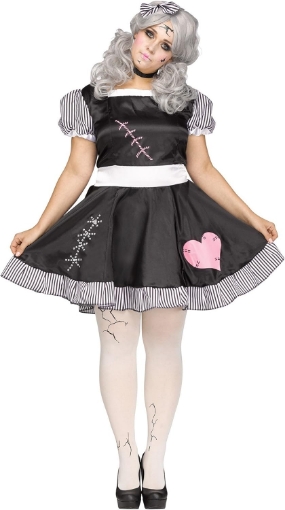Picture of Fun World Women's Plus-Size Broken Doll Plus Size Costume