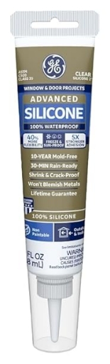 Picture of GE Silicone II Window and Door Silicone Sealant, 2.8 oz, Tube, Translucent, Solid