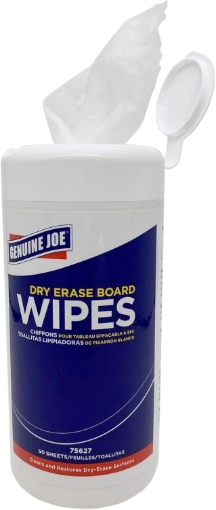 Picture of Genuine Joe, GJO75627, Dry Erase Board Cleaning Wipes, 1 Each, White
