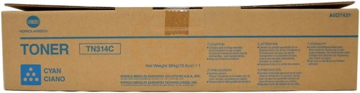 Picture of Genuine Konica A0D7431 (TN314C) Cyan Toner Cartridge