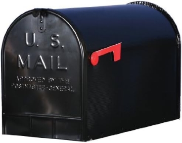 Picture of Gibraltar Jumbo Galvanized Steel Post Mounted Black Mailbox 15 in. H x 11-1/2 in. W x 23-1/2 in. L