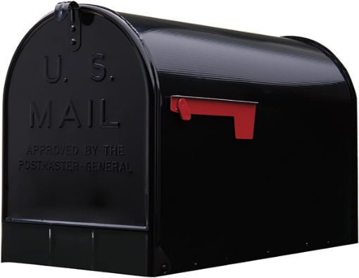 Picture of Gibraltar Mailboxes Stanley Extra-Large Capacity Galvanized Steel Black, Post-Mount Mailbox, ST200B00