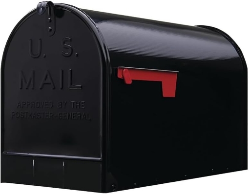 Picture of Gibraltar ST200BAM Stanley Post-Mount Mailbox, XL, Black Steel - Quantity 1
