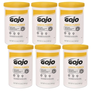 Picture of GOJO Crème-Style Hand Cleaner with Pumice, Lemon Scent, 4.5 Pounds Canister (Case of 6) - (0915-07), 27 Fl Oz