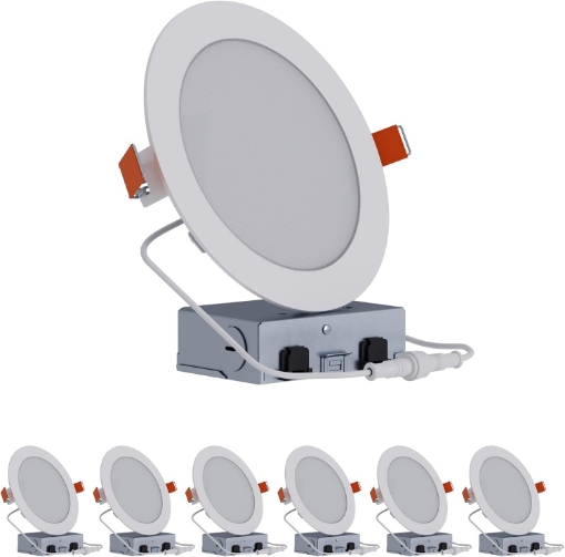 Picture of HALO HLB Recessed Lighting 6 Inch LED Canless, Ceiling and Shower Light, Dimmable w/Selectable Lumens and Color Temperatures 6-Pack - HLB6LSFS5-6PK