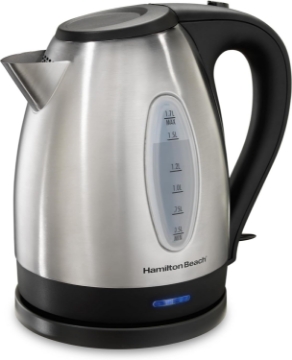 Picture of Hamilton Beach Electric Tea Kettle, Water Boiler & Heater, 1.7 Liter, Cordless Serving, 1500 Watts for Fast Boiling, Auto-Shutoff and Boil-Dry Protection, Stainless Steel (40880)