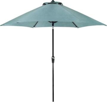 Picture of Hanover Lavallette 9 ft. Outdoor Umbrella, UV and Weather Resistant PVC Canopy, Durable Aluminum Frame, Open/Close Pole Crank, Pivot Feature, Built-in Ties, Patio Umbrella in Blue