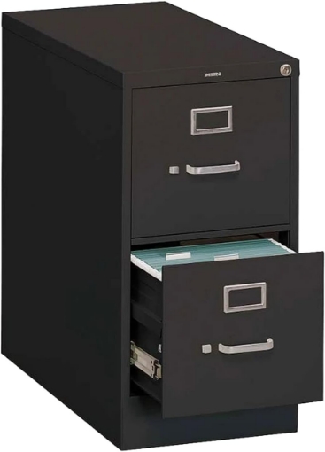 Picture of HON 2-Drawer Office Filing Cabinet - 310 Series Full-Suspension Letter File Cabinet, 26.5" D, Black (H312)