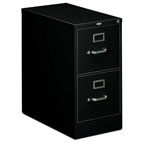 Picture of HON 310 Series Vertical 2 Drawer Letter File Cabinet in Black