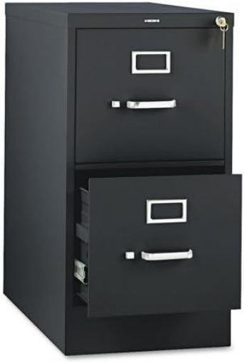 Picture of HON 310 Series Vertical Files w/Locks-2 Drawer File, Vertical, Letter, 15"x26-1/2"x29", Black