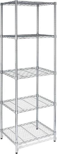 Picture of Honey-Can-Do SHF-01054 5-tier chrome shelving unit, 250 lbs