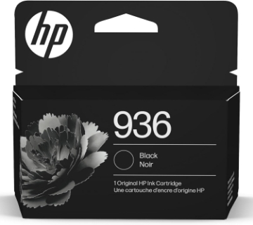 Picture of HP 936 Black Ink Cartridge | Works with OfficeJet 9120, Pro 9110, 9120, 9130, Wide Format 9730 Series | Eligible for Instant Ink | 4S6V2LN | Packaging May Vary