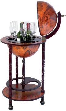 Picture of Kassel HHGLB32 Kassel 13quot; Diameter Old World Map Globe Wine Bar by B&F