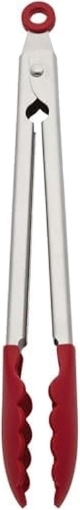 Picture of KitchenAid Silicone Stainless Steel Tongs, 12 Inch, Red