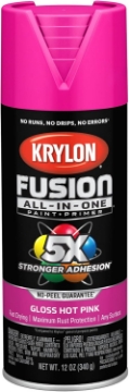 Picture of Krylon Fusion All-In-One Adhesive Spray Paint for Indoor/Outdoor Use, 12 oz, Hot Pink