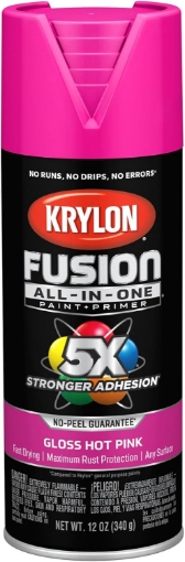 Picture of Krylon Fusion All-In-One Adhesive Spray Paint for Indoor/Outdoor Use, 12 oz, Hot Pink
