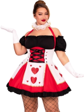 Picture of Leg Avenue Pretty Playing Card Queen of Hearts Costume with Neck Piece