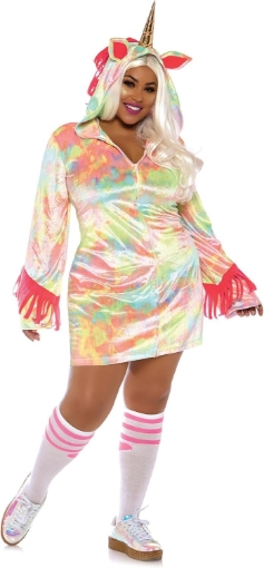 Picture of Leg Avenue womens Enchanted Unicorn Hooded Zipper Front Dress Costume