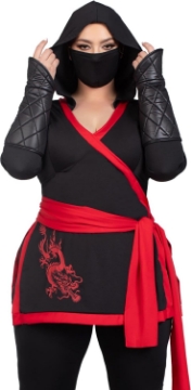 Picture of Leg Avenue Women's Plus-Size 4 Piece Ninja Assassin Costume