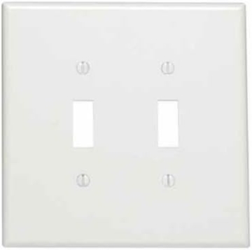 Picture of Leviton 001-88109-W Double Gang White Double Toggle Wallplate