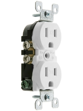 Picture of Leviton 15 Amp 125 Volt Tamper Resistant Duplex Receptacle, 10 Pack, T5320-IMP, Ivory