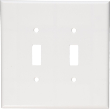 Picture of Leviton 2-Gang Toggle Device Switch Wallplate, Oversized, Thermoset, Device Mount, 88109, White