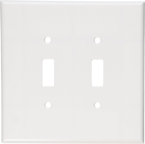 Picture of Leviton 2-Gang Toggle Device Switch Wallplate, Oversized, Thermoset, Device Mount, 88109, White