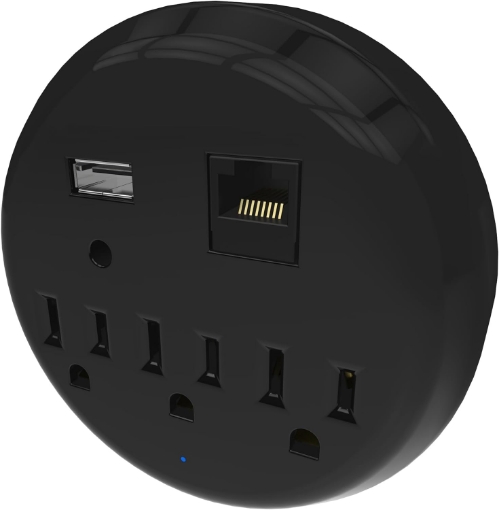 Picture of Liberty Safe Black Safe Power Outlet Kit - Gun Safe Accessory - USB Port - Ethernet Port - For Home and Gun Safe