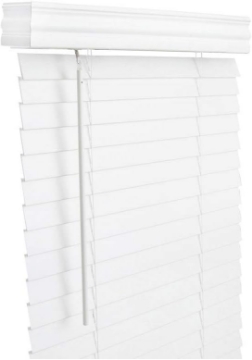 Picture of Living Accents Faux Wood 2 in. Blinds 23 in. W x 60 in. H White Cordless