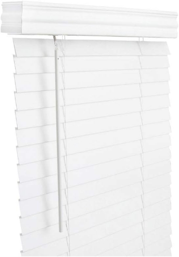 Picture of Living Accents Faux Wood 2 in. Blinds 23 in. W x 60 in. H White Cordless