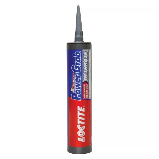 Picture of Loctite Power Grab Ultimate Construction Adhesive, 9 fl oz Cartridge, 1 Pack - Versatile High Strength, Wide Temperature Range Construction Glue