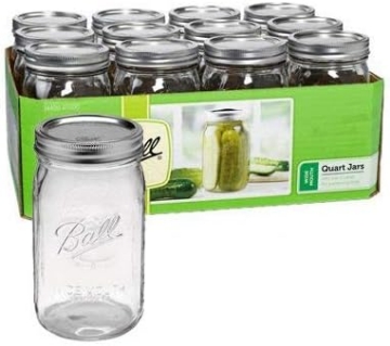 Picture of Loew-Cornell Ball Mason Jar 32oz Wide Mouth, Clear - 12 Pack