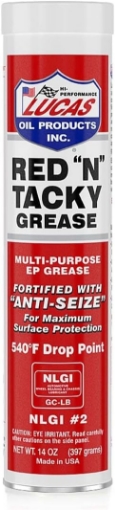 Picture of Lucas Oil 10005 Red N Tacky Grease - 14 Ounce Cartridge pack of 10