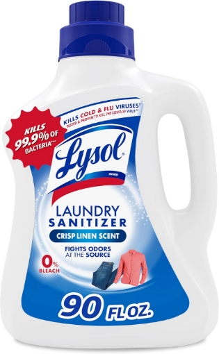 Picture of Lysol Laundry Sanitizer Additive, Bacteria-Causing Laundry Odor Eliminator, Detergent Additive, Crisp Linen, 90oz