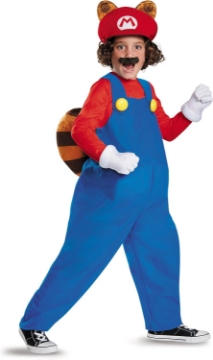 Picture of Mario Raccoon Deluxe Super Mario Bros. Nintendo Costume, Medium/7-8