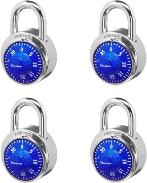 Picture of Master Lock 1506D Locker Combination Padlock, 4 Pack, Blue