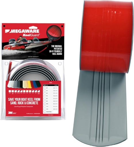 Picture of MEGAWARE KEELGUARD USA-Made, Original DIY Keel Guard, 5-Inch Wide, 4-12ft Sizes, 11 Colors, Complete Install Kit with Primer, Hull Protector, for Fiberglass and Some Aluminum Boats, Marine-Grade