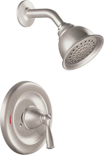 Picture of Moen 82910SRN Single Handle Posi-Temp Tub and Shower Valve Trim, Spot Resist Brushed Nickel