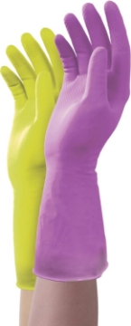 Picture of Mr. Clean Duet, Natural Latex, Beaded Cuff, Cotton Flock Lining, Non-Slip Grip Gloves, Large