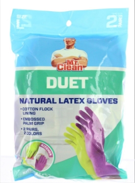 Picture of Mr.Clean 949800 Duet Latex Cleaning Gloves L 2/Pair (243094)