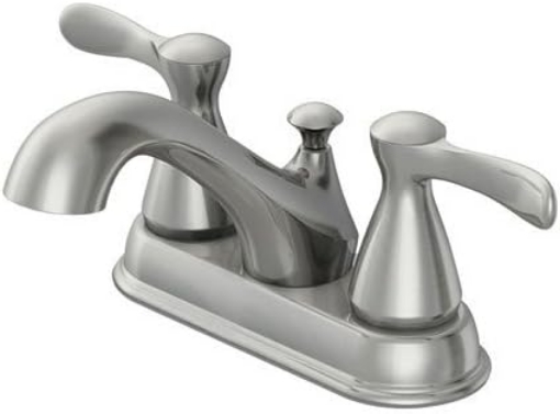 Picture of OakBrook Doria Brushed Nickel Two Handle Lavatory Pop-Up Faucet 4 in.