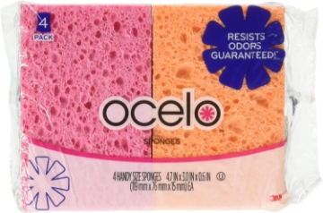 Picture of O-Cel-O Handy Sponges, Assorted Colors(Packaging May vary), 4 Count, pack of 4