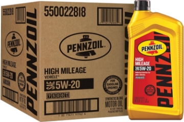 Picture of Pennzoil High Mileage 5W-20 Motor Oil, 1 Quart (6 Pack)