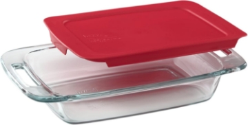 Picture of Pyrex Easy Grab 2-Qt Glass Baking Dish with Lid, Tempered Glass Baking Dish with Large Handles, Non-Toxic, BPA-Free Lid, Dishwashwer, Microwave, Freezer and Pre-Heated Oven Safe