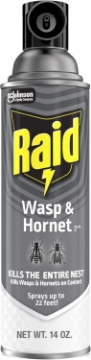 Picture of Raid Wasp and Hornet Killer Spray, Kills the entire nest, Kills Paper Wasps, Yellow Jackets, Mud Daubers and more, 14 oz