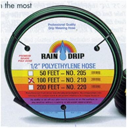 Picture of Rain Drip 052010P 1/2" X 100' Black Poly Drip Watering Hose
